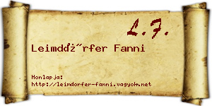 Leimdörfer Fanni névjegykártya