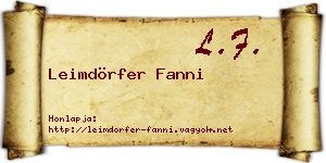 Leimdörfer Fanni névjegykártya